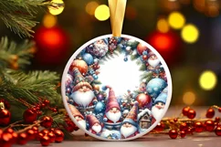 Winter Gnomes Round Ornament Sublimation PNG Product Image 3