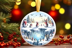 Winter Penguins Snow Scene Sublimation PNG Product Image 3