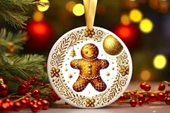 Round Christmas Ornament Sublimation|Clipart Product Image 2
