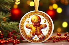 Round Christmas Ornament Sublimation|Clipart Product Image 2