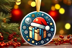 Round Christmas Ornament Sublimation|Clipart Product Image 2