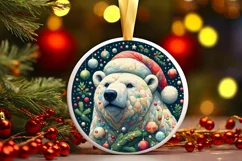 Round Christmas Ornament Sublimation|Clipart Product Image 1