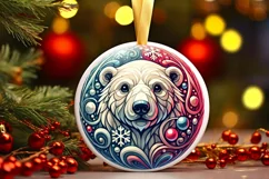 Round Christmas Ornament Sublimation|Clipart Product Image 1