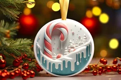 Round Christmas Ornament Sublimation|Clipart Product Image 2