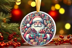 Round Christmas Ornament Sublimation|Clipart Product Image 2