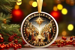 Round Christmas Ornament Sublimation|Clipart Product Image 2