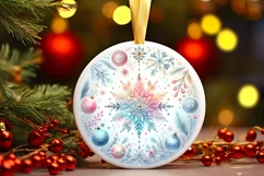 Round Christmas Ornament Sublimation|Clipart Product Image 1