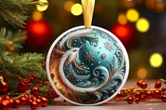 3d Christmas Round Cute Ornament Sublimation Product Image 2