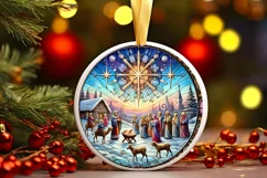 Round Christmas Ornament Sublimation|Clipart Product Image 2