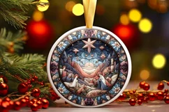 Round Christmas Ornament Sublimation|Clipart Product Image 2