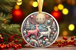 Round Christmas Ornament Sublimation|Clipart Product Image 2