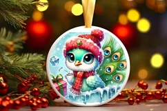 Round Christmas Ornament Sublimation|Clipart Product Image 1