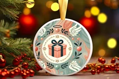 Round Christmas Ornament Sublimation|Clipart Product Image 2
