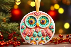 Round Christmas Ornament Sublimation|Clipart Product Image 2