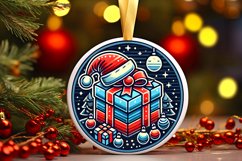 Round Christmas Ornament Sublimation|Clipart Product Image 1