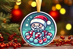Round Christmas Ornament Sublimation|Clipart Product Image 1