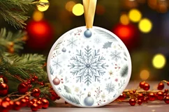 Round Christmas Ornament Sublimation|Clipart Product Image 1