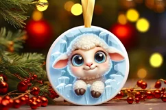 Round Christmas Ornament Sublimation|Clipart Product Image 1