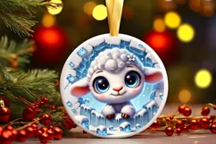 Round Christmas Ornament Sublimation|Clipart Product Image 1
