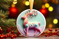 Round Christmas Ornament Sublimation|Clipart Product Image 1