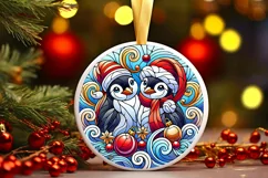 Round Christmas Ornament Sublimation|Clipart Product Image 2