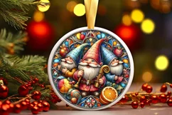 Round Christmas Ornament Sublimation|Clipart Product Image 1