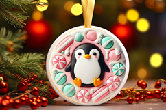 Round Christmass Ornament PNG Product Image 1