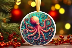Round Christmas Ornament Sublimation|Clipart Product Image 1