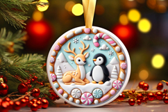 Round Christmass Ornament PNG Product Image 1