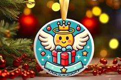 Round Christmas Ornament Sublimation|Clipart Product Image 2