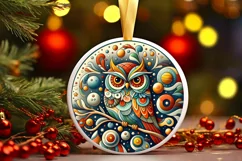 Round Christmas Ornament Sublimation|Clipart Product Image 1