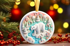 Round Christmas Ornament Sublimation|Clipart Product Image 2