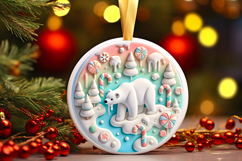 Round Christmass Ornament PNG Product Image 1