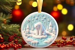 Round Christmas Ornament Sublimation|Clipart Product Image 2