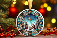 Round Christmass Ornament PNG Product Image 1