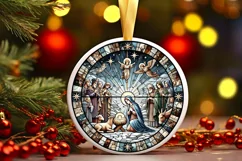 Round Christmas Ornament Sublimation|Clipart Product Image 2