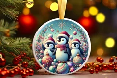 Round Christmas Ornament Sublimation|Clipart Product Image 1