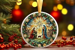 Round Christmas Ornament Sublimation|Clipart Product Image 2