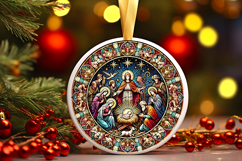 Round Christmass Ornament PNG Product Image 1