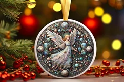 Round Christmas Ornament Sublimation|Clipart Product Image 2