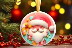 Round Christmas Ornament Sublimation|Clipart Product Image 2
