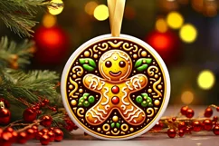 Round Christmas Ornament Sublimation|Clipart Product Image 2