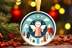 Round Christmas Ornament Sublimation|Clipart Product Image 2