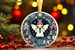 Round Christmas Ornament Sublimation|Clipart Product Image 2