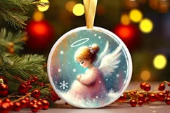 Round Christmas Ornament Sublimation|Clipart Product Image 2