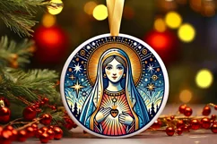 Round Christmas Ornament Sublimation|Clipart Product Image 1