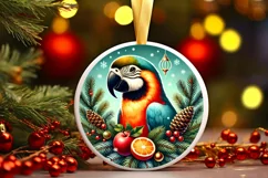 Round Christmas Ornament Sublimation|Clipart Product Image 2