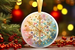 Round Christmas Ornament Sublimation|Clipart Product Image 1