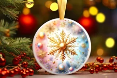 Round Christmas Ornament Sublimation|Clipart Product Image 1
