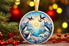 Round Christmas Ornament Sublimation|Clipart Product Image 1